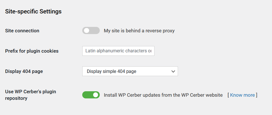 Aktivieren Sie das WP Cerber-Plugin-Repository