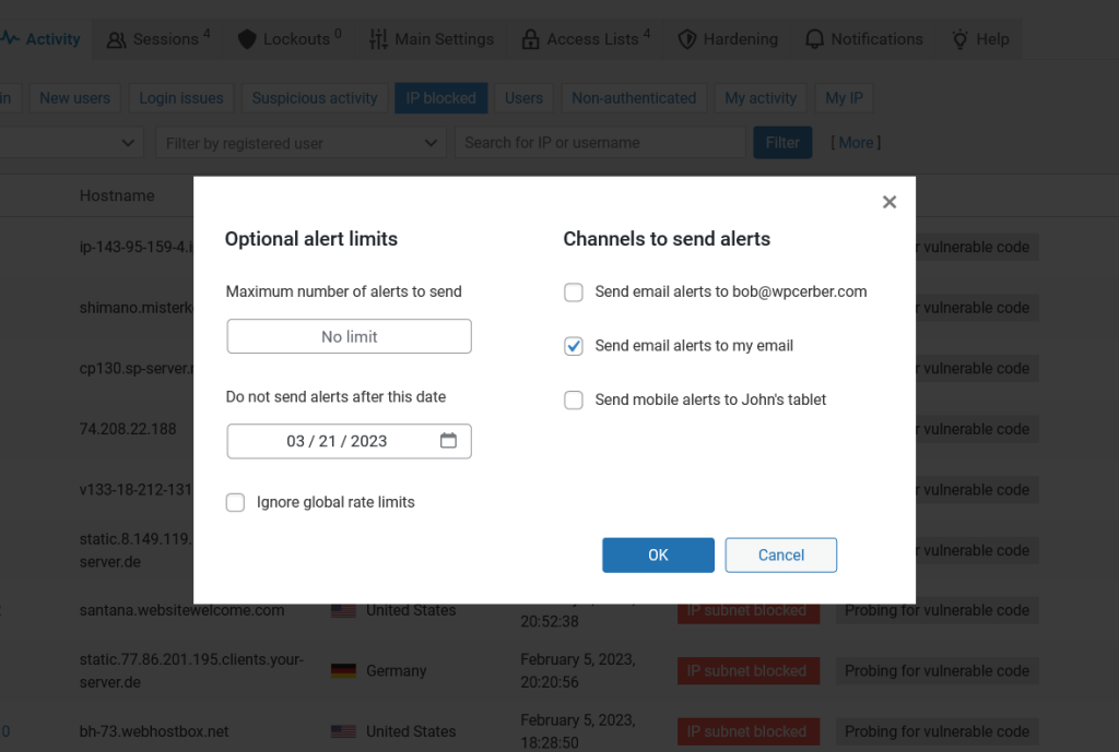 Avvisi e-mail e notifiche mobili per il plug-in WordPress