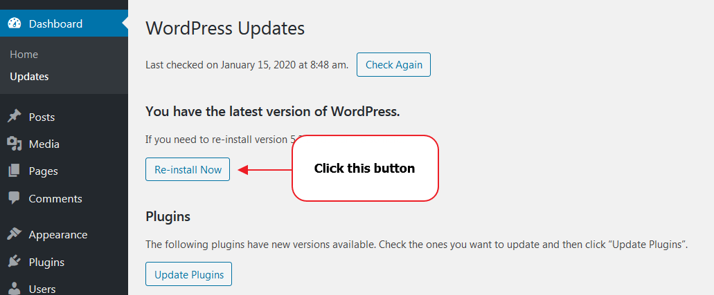 Обновление WordPress
